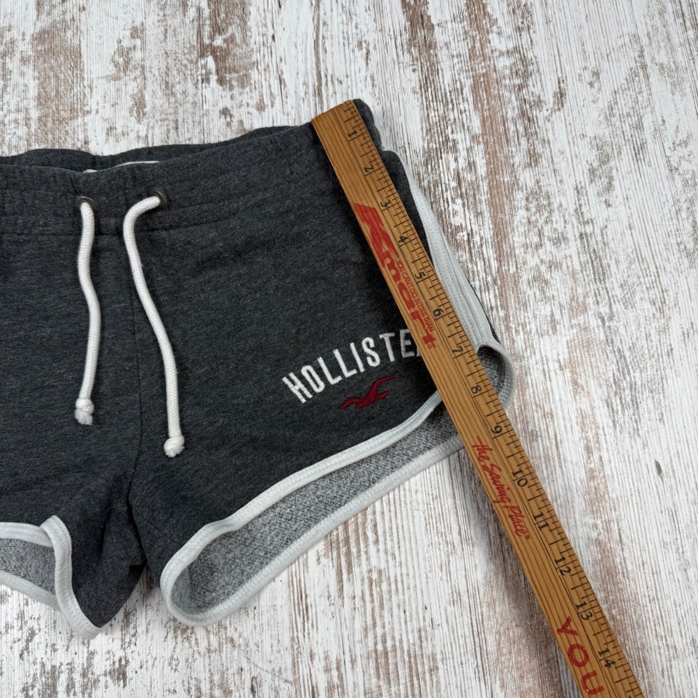 VTG Y2K Hollister XS Gray Lounge Mini Micro Shorts Fleece Low/Mid Rise Logo - Picture 5 of 8